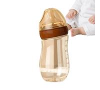 Anti Colic Glass Bottle - 15 Degree Slanted | Slow Flow | Bottom Air Venting Anti Choking Curved Body, Heat Resistant Clear Feeder, Breastlike Nipple, for Infant Feeding