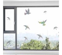 Anti-Collision Window Bird Stickers Silhouettes Protection de la porte en verre et sauver les oiseaux, Réflexion holographique (12 Silhouettes)