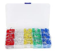 Anti Corrosion 500 pièces Kit de Lampe à LED Kit de diode Kit de LED 5mm Bleu Vert Jaune Blanc Rouge pour Les projets de Bricolage électroniques