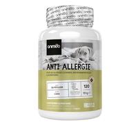Anti Demangeaison Chien et Allergie 120 Comprimés, Graines De Lin Source D'omega 3, 6, 9, Curcuma, Poudre De Psyllium, Citrouille, Riz Brun, Peau et Pelage, Anti Allergie Chat et Chien
