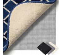 Anti Derapant Tapis 110 x 122 cm Réutilisable et sans Odeur, Découpable, Lavable, Taille Personnalisable, Antidérapant Tapis Stopper pour Tous Types de Sols, Gris Brun