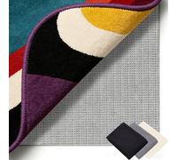 Anti Derapant Tapis 120 x 170 cm Réutilisable et sans Odeur, Découpable, Lavable, Taille Personnalisable, Rug Grippers, Antiderapant Tapis Parquet pour Tous Types de Sols, Gris Brun