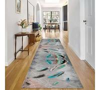 Anti-Dérapant Tapis Coureurs Couloir Gris Bleu Vert Moelleux Coureurs Tapis Couloirs Dos Caoutchouc 80 90 100 120cm Paillasson Moquettes pour Balcon Terrasse Entrée Moquette d'Intérieur(100 * 500cm)