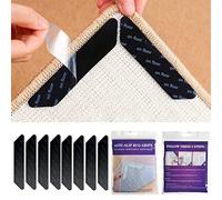 Anti Derapant Tapis,Rug Grippers,Rug Grippers Antidérapant pour Tapis,Anti Curling Carpet Grippers Coin,Lavable et Réutilisable Sticker Tapis Antidérapant pour Tous Les Sols Lisses