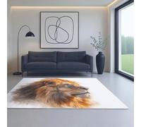 Anti-Derapant Ultra-Doux Résistant Moquette Jaune Peinture à l'huile Animal Lion 80_x_150_cm Convient au Salon, à la Chambre, au Bureau