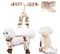 Anti Dirt Pants for Dogs, Dog Suspender Boots, Waterproof Dog Shoes Leggings, Adjustable Anti-Slip Paw Protector for Rain Snow Walking Hiking, for Small Medium Large Dogs (Lattice, M)