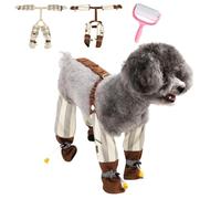 Anti Dirt Pants for Dogs,Waterproof Dog Suspender Boots,Anti-Slip Dog Paw Protector Shoes,Pet Adjustable Outdoor Boots for Rain Snow Walking (Brown, S)
