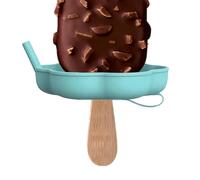 Anti Drip Ice Pop Holder For Kids - Reusable Deep Well Silicone Stick Handle, Shatterproof Wooden Pop Catcher Saucer, Cold Shield Ergonomic Base, Backyard Picnic Treats Companion | For Summer