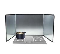 Anti-Éclaboussures - 84cm Pliable Protection Cuisinière, Écran Protection Graisse Chaleur | Isolation Cuisine Friture Poêle Mur Déflecteur D'Huile Feuille D'Aluminium Cuisine