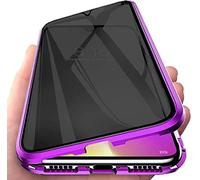 Anti-Espion Coque Compatible pour Xiaomi 13T / 13T Pro,360 Degrés Bumper Protection Housses Adsorption Magnétique Étui avec Objectif Caméra Arrière Cover,Film Verre Trempé Confidentialité,Violet