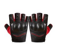 Anti-Fall All Seasons Non-Slip Woven Shell Fingerless Riding Gloves for