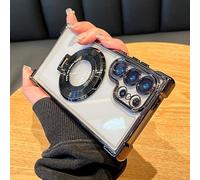 Anti-Fall Phone Case with Invisible Ring Stand for Samsung S24 S23 S22 Ultra Plus, Airbag Four Corners Anti-Drop Magnetic Bracket Case Cover (S24Ultra,Black)