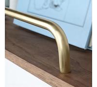 Anti-Fall Rail Set Enclosure for Floating Shelves, Tipping Shelf Guard Rail with Solid Brass Pole, 20-90 cm Long Round Tube Barrier Decorative Rod(Brass-Dia 8mm,20cm/7.9in)