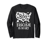 Anti Fascism Sign,No Kings in America Scary Halloween Ghost Manche Longue