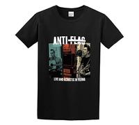 Anti Flag Live and Acoustic in Vienna Men's T-Shirt Unisex Black Cotton Hip Hop Print Tee Shirts L