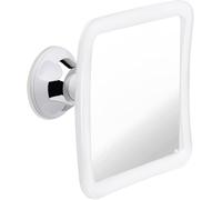 Anti-Fog Shower Mirror With Suction Cup For Shaving, Unbreakable Bathroom Mirror Ideal For Men And Women, 16cm X 16cm (White)