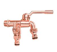 Anti-freezing All-copper Faucet One Inlet And Two Outlets 1/2inch Brass Faucet Adapter Dual Water Outlets Durable Outdoor Faucet(Rose Gold)