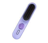 Anti Frizz Hair Brush - 8.07 Inch Cordless Straightening Comb | Rechargeable Hair Straightener Brush - 35W Hairs Styler with 9 Temperature Levels, Fast Heating Anti-Scald for Smooth Sleek Hairs