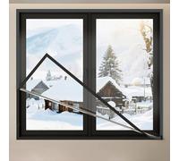 Anti Froid Hiver Transparent Film Isolant pour Fenêtre en Matériau EVA Épais Kit d'Isolation de Fenêtre avec Bande Adhésif, Convient La Cuisine De Salle Bain Chambre du Bureau