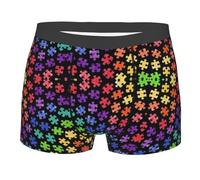 Anti Frottement Boxer Puzzle Coloré De Sensibilisation À l'Autisme,Doux pour Homme Boxers Anti-Frottement Caleçon