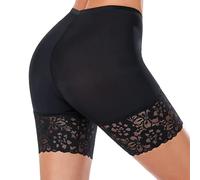 Anti Frottement Cuisse Femme, Coton Invisible Boxer Shorts, Culotte de Sécurité Panty, Shorties en Dentelle, Short sous Robe Panty (FR/ES, Alpha/Lettres, S, Taille Normale, Taille Normale, Noir)