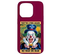 Anti-Guerre Iran Protest Clown Fake News Satire Coque pour iPhone 15 Pro