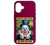 Anti-Guerre Iran Protest Clown Fake News Satire Coque pour iPhone 16