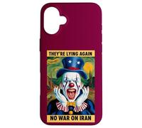 Anti-Guerre Iran Protest Clown Fake News Satire Coque pour iPhone 16 Plus