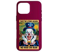 Anti-Guerre Iran Protest Clown Fake News Satire Coque pour iPhone 16 Pro Max