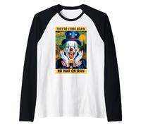 Anti-Guerre Iran Protest Clown Fake News Satire Manche Raglan