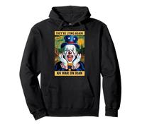 Anti-Guerre Iran Protest Clown Fake News Satire Sweat à Capuche