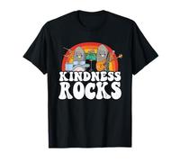 Anti-harcèlement Rainbow Hippie Music Teacher Kindness Rocks T-Shirt