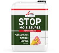 Anti moisissure salle de bain, mur intérieur et plafond - Produit surpuissant à effet immédiat pour taches sur murs et joints carrelage | STOP MOISISSURE - 5 L - ARCANE INDUSTRIES