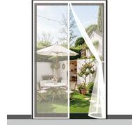 Anti Mouche 120 x 193 cm Puissants Aimants, Fermeture Automatique, Installation Sans Perçage Avec, Rideaux Aimantée pour Couloirs, Portes, Patio, Blanc