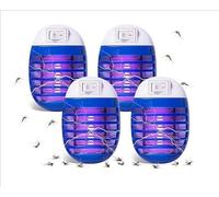Anti Mouche Electrique,Anti Moustique Lampe, Moustique Tueur Lampe 4 Pack,LED UV Anti Moustique,Bug Zapper Tueur De Moustique,Destructeur de Mouches Intérieur,Moustique Attrape Mouche pour intérieur