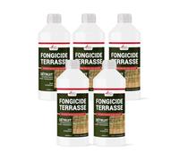 Fongicide Anti dépôt vert concentré pour terrasse et sols - Élimine aussi algues et lichens - ANTI-MOUSSE Lot de 5 x 1L (5L)