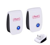 Anti Moustique Interieur, Ultrason Souris, Prise Anti Moustique Bebe, 2 Pack Pest Repeller Pour Moustiques, Souris, AraignéEs, Cafards, Mouches (Prise courte)