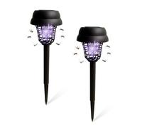 Anti Moustique Solaire,Lampe Anti-Moustique Prise de Sol,2 Modes,Lampe Anti Moustique Exterieur,Éclairage Extérieur Étanche,Lumière Violette Anti Moustiques pour Jardin,Balcon,Camping (2pcs)