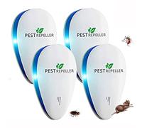 Anti-moustiques à ultrasons, répulsif à ultrasons électromagnétique efficace, répulsif pour moustiques, souris, fourmis, mouches, araignées, cafards, 100 % professionnel et efficace (paquet de 4)