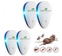 Anti-moustiques à ultrasons, répulsif à ultrasons électromagnétique efficace, répulsif pour moustiques, souris, fourmis, mouches, araignées, cafards, 100 % professionnel et efficace (paquet de 4)