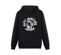 Anti Nowhere League Logo Hoody Unisex Ptinted Hoodies Long Sleeve Men's Hooded with Pocket Black XXL