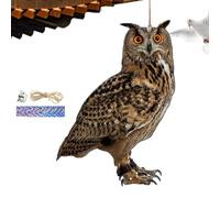 anti-oiseaux pour balcon, effaroucheur d'oiseaux, carton, hibou, épouvantail avec bande anti-oiseaux, repousse les oiseaux, à pigeons, faux hibou, figurine en recyclé, pour balcon de