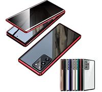 Anti Peeking Magnetic Tempered Glass Double-Sided Phone Case for Samsung, Magnetic Tempered Glass Double-Sided Phone Case for Samsung S22/S21/S20/S10 Plus Ultra (Red,for S22)