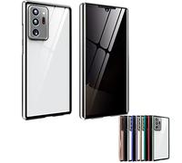 Anti Peeking Magnetic Tempered Glass Double-Sided Phone Case for Samsung, Magnetic Tempered Glass Double-Sided Phone Case for Samsung S22/S21/S20/S10 Plus Ultra (Silver,for S21Ultra)