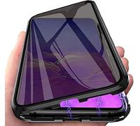 Anti-Peep Coque pour Oppo Find X5, Anti-Spy Privacy Film Protection Écran Case,360 Degrés Protection Housse,Magnétique Bumper Métal Frame Cover, Double Face Integrale Protection,Noir
