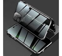 Anti-Peep Magnetic Phone Case for iPhone, Magnetic Tempered Glass Double-Sided Phone Case, Privacy Magnetic Case for iPhone 14/13/12/11 Pro Max (Black,for iPhone12Promax)