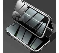 Anti-Peep Magnetic Phone Case for iPhone, Magnetic Tempered Glass Double-Sided Phone Case, Privacy Magnetic Case for iPhone 14/13/12/11 Pro Max (Silver,for iPhone12Pro)