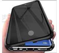 Anti-Peep Magnétique Adsorption Coque pour Huawei Nova 9/Honor 50 5G Anti Espion Étui Anti Spy Métal Bumper Frame Case Double Face Privacy Verre Trempé Protection Housse Flip Anti-Regards Cover,Noir