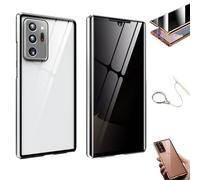 Anti-Peeping Magnetic Tempered Glass Double-Sided Phone Case for Samsung S25/S24/S23/S22/S21 Series, 360 All-Round Protection & Anti-Drop (for Samsung S20ultra,Silver)
