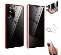 Anti-Peeping Magnetic Tempered Glass Double-Sided Phone Case for Samsung S25/S24/S23/S22/S21 Series, 360 All-Round Protection & Anti-Drop (for Samsung S25plus,Red)